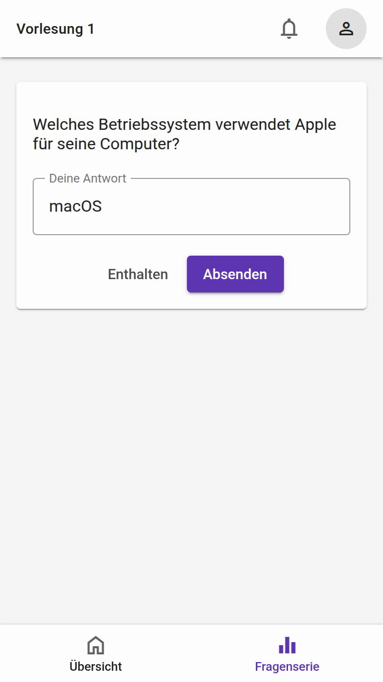 „Kurzantwort“-Frage aus Sicht der Teilnehmenden
